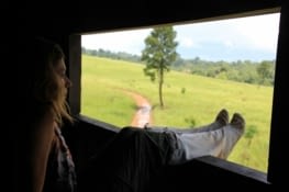 Guêtres et paysage du parc Khao Yai